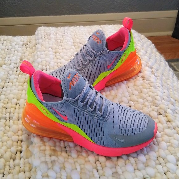Nike Shoes - Nike Air Max 270 Grey Hot Punch Sz 7 Like New!